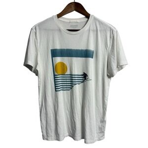 Marine Layer T-shirt men's small‎ off white mountain skiing sun graphic tencel